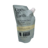 All-purpose cleaner bulk refill pouch with 'Guests on Earth' branding on a white background