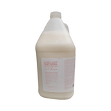 Large bottle of natural moisturizing shampoo with a label on a white background